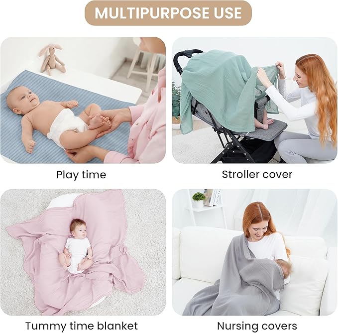 Jersey Unisex Swaddle Blanket, Ultra Soft Stretchy Receiving Blanket, Newborn - Image 7