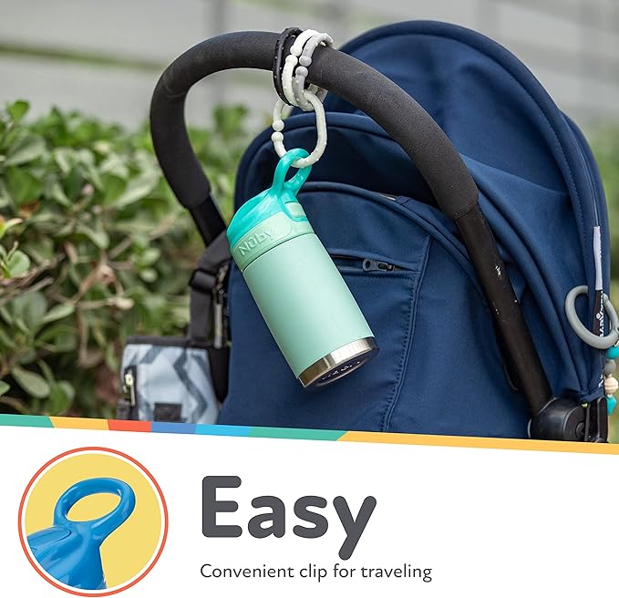 Nuby Thirsty Kids No Spill Flip-It Reflex Stainless Steel Travel Cup or Water - Image 4