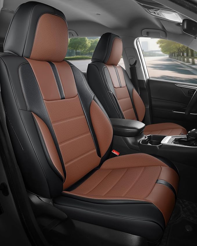 FREESOO Black Brown Front Car Seat Covers - Image 9