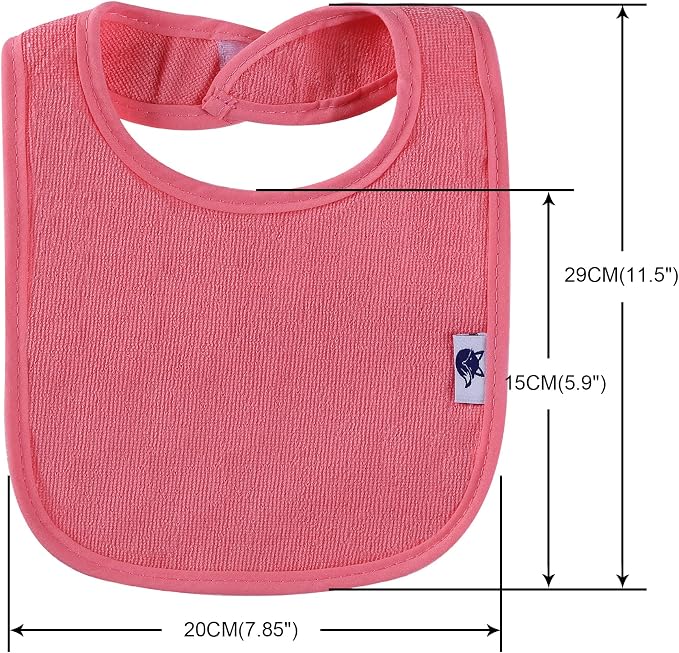 12 Pack Terry Drool Cotton Bibs, Unisex Baby Bibs - Image 2