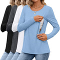 4 Pack Women's Cotton Nursing Tops, Breastfeeding Maternity by Oakgarden