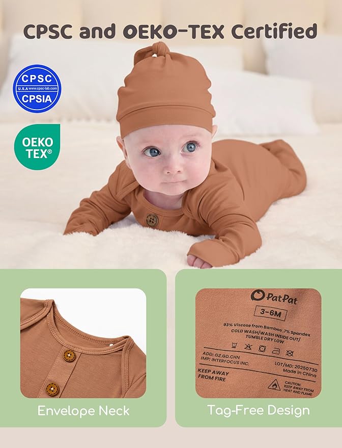 PATPAT Baby Sleeper Gown with Bamboo Viscose - Image 2