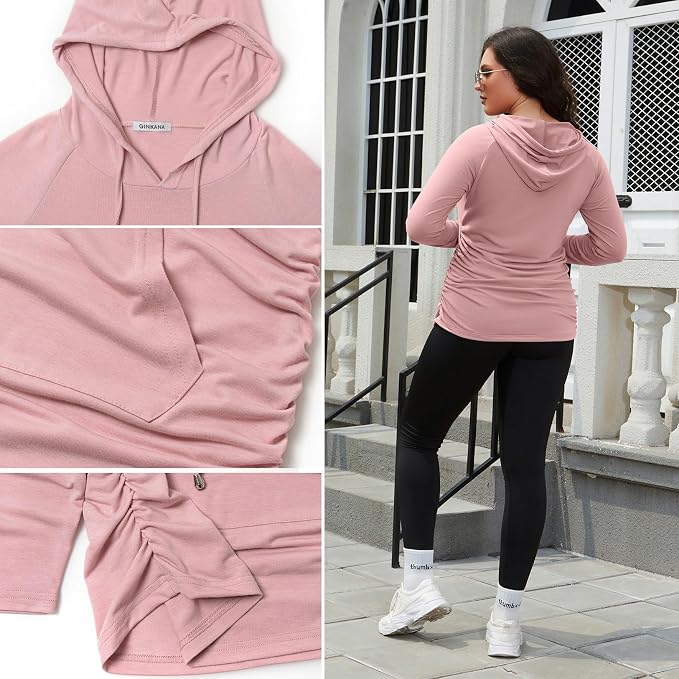 GINKANA Maternity Hoodie Long Sleeves Shirts Casual Maternity Top Pregnancy - Image 6