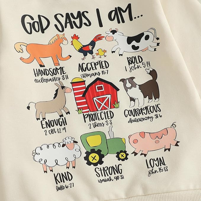 Nyapruwe Toddler Baby Boy Fall Outfit Funny Print Long Sleeve Sweatshirt - Image 5