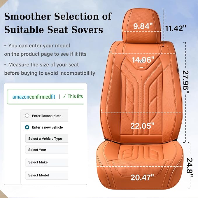 Coverado Seat Covers, Car Seat Covers Front Seats, Leather Seat Covers - Image 5