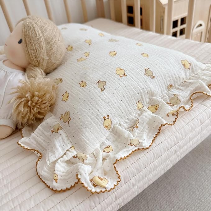 BuLuTu Duck Print Toddler Pillow Cases 20"x26", Cotton Muslin Boys Girls - Image 4