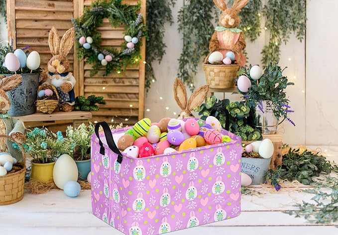 Rectangle Canvas Easter Basket, Laundry Basket, Storage Box - Image 6