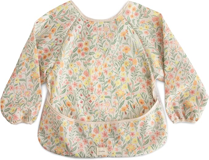 mushie Long Sleeve Baby Bib | Water Resistant Adjustable Fit by mushie