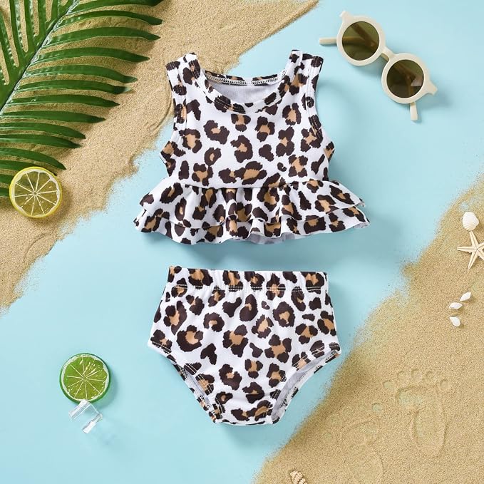 Aalizzwell Toddler Baby Girl Bathing Suit Two Piece Swimsuit Bikini Beach Wear - Image 3