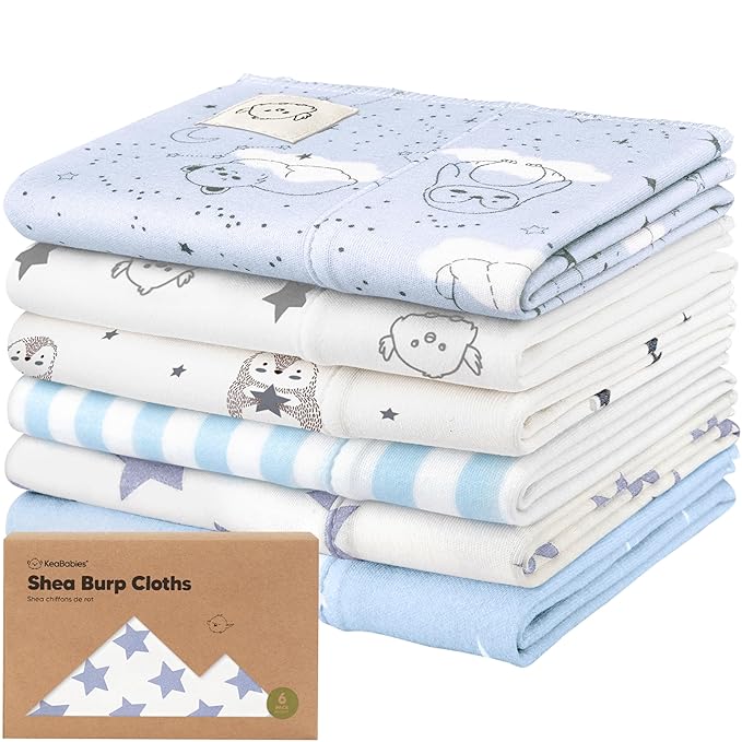 Organic Burp Cloths Baby Boy, Girl by KeaBabies