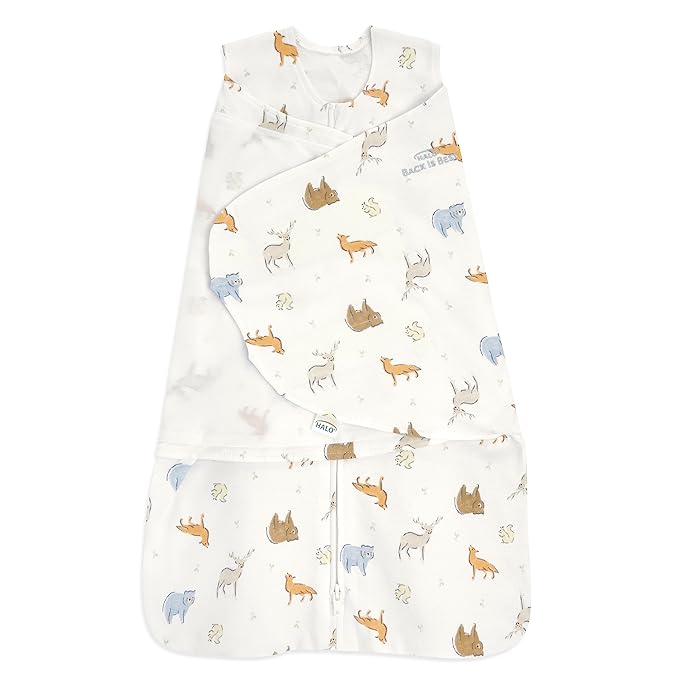 HALO 100% Cotton Sleepsack Swaddle, 3-Way Adjustable Wearable Blanket, TOG 1.5 by HALO