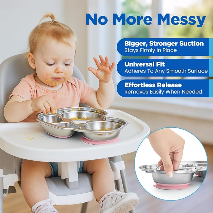 Stainless Steel Baby Suction Plates: Divided Plates Designed - Image 2