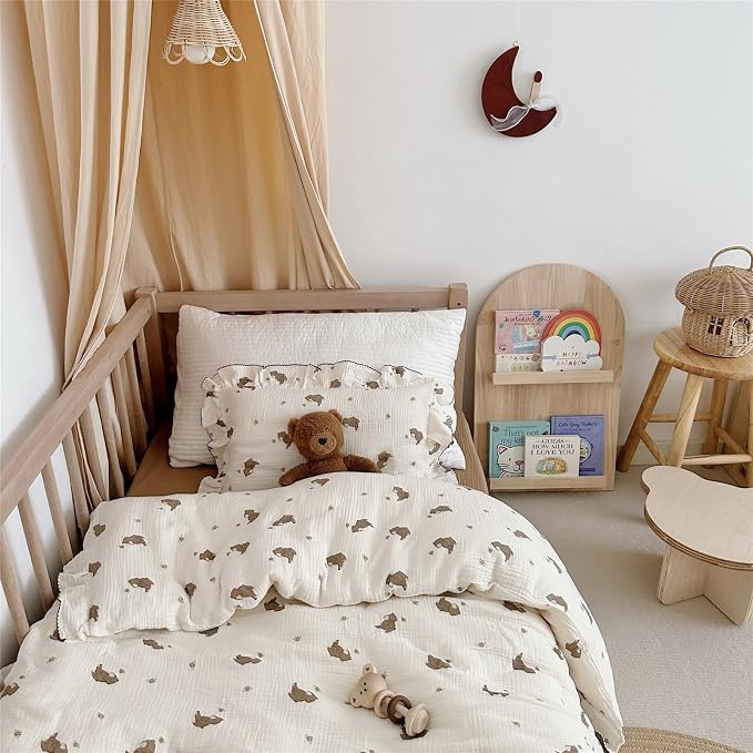 AOJIM Cute Cartoon Pattern Muslin Toddler Kids Pillow Case Super Soft Cotton - Image 3