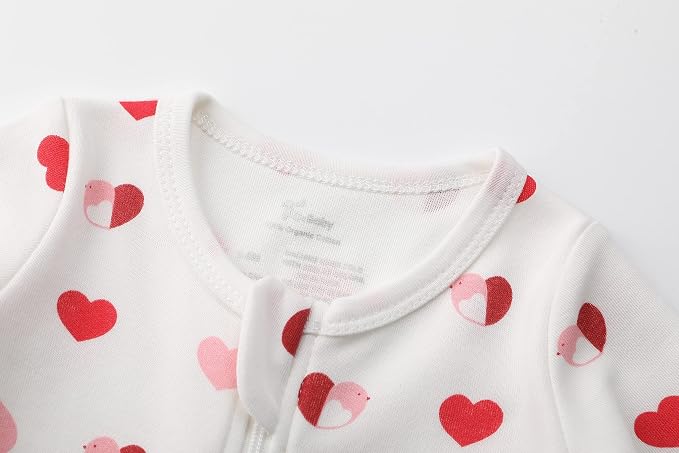 O2 BABY Baby Boys Girls Organic Cotton Zip-Front Sleeper Pajamas, Footed Sleep - Image 4