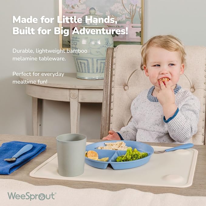 WeeSprout Divided Bamboo & Melamine Plates - Image 3