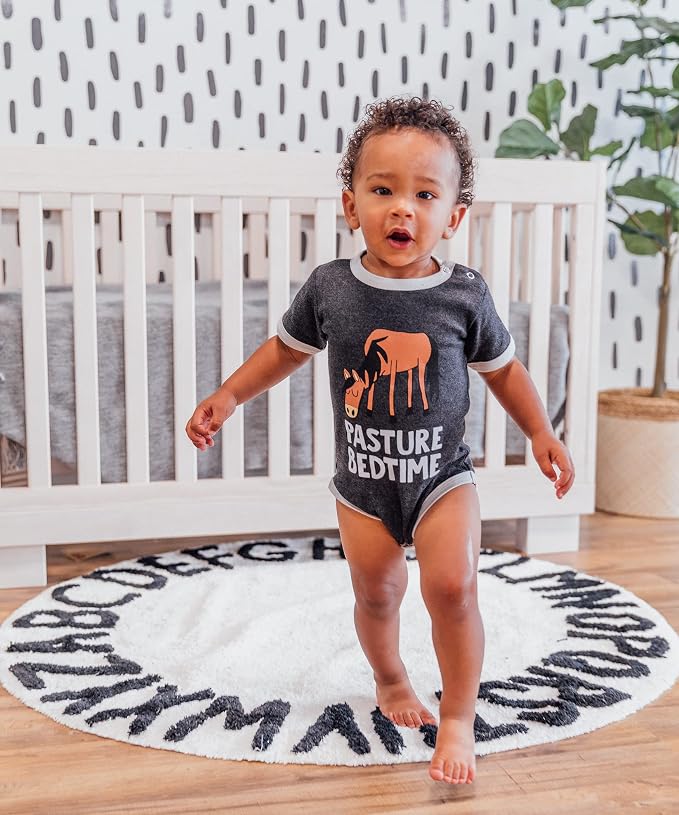 Lazy One Cute Unisex Baby Bodysuit, Cute Animal Designs, 6-18 Months - Image 4