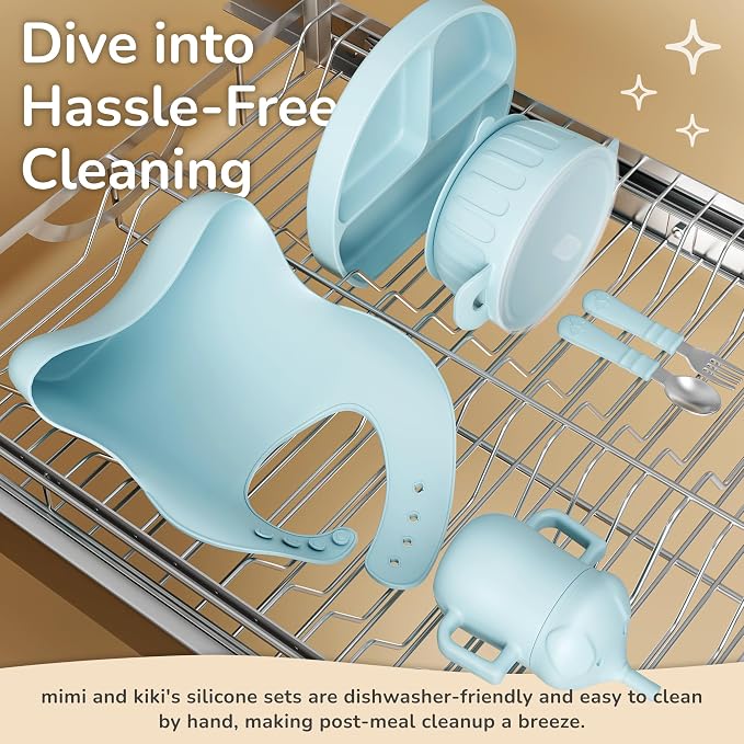 mimi & kiki BPA-Free Silicone Baby Feeding Set, Baby Plates and Bowls Set - Image 7
