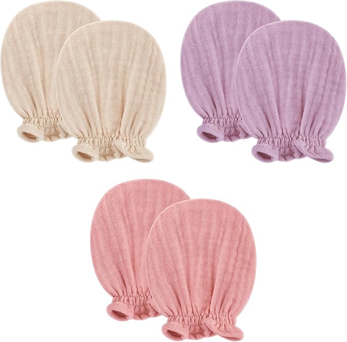 Pro Goleem Muslin Baby Mittens for Newborn, 100% Cotton No Scratch Soft by ProGoleem