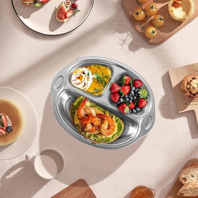 Stainless Steel Baby Suction Plates: Divided Plates - Image 7