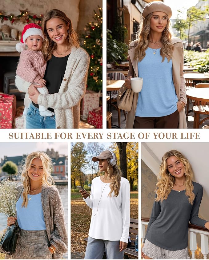 4 Pack Women's Cotton Nursing Tops, Breastfeeding Maternity - Image 5