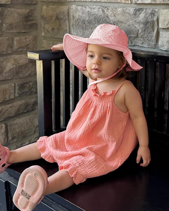 HONGTEYA Baby Sun Hat Toddler Girl Beach Hat Adjustable Outdoor Summer Hat UPF - Image 7