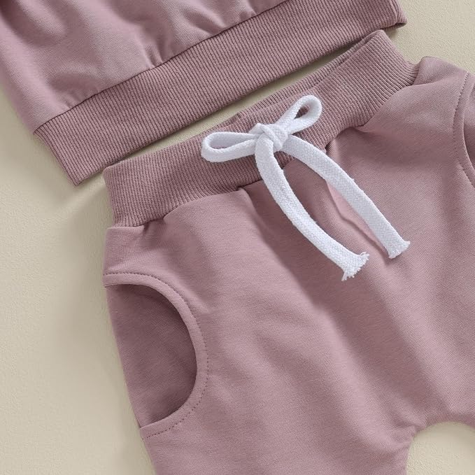 Fernvia Toddler Baby Girl Clothes 3 6 9 12 18 24 Months Fall Outfits Solid Long - Image 5