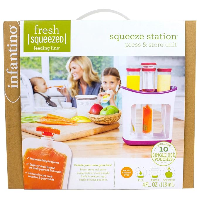 Infantino Squeeze Station, Baby Food Maker & Pouch Filler, Fill 3 Reusable - Image 9