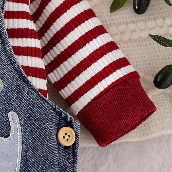 Baby Boy Clothes Fall Winter Outfits Long Sleeve Striped Romper Cute Cartoon - Image 9