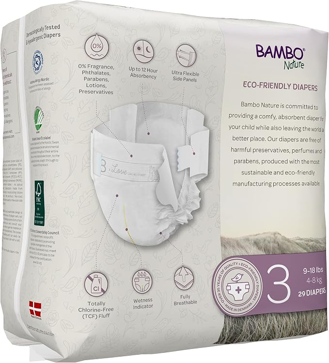 Bambo Nature Hypoallergenic Dream Baby Diapers, Premium Eco-Labeled Sustainable - Image 2