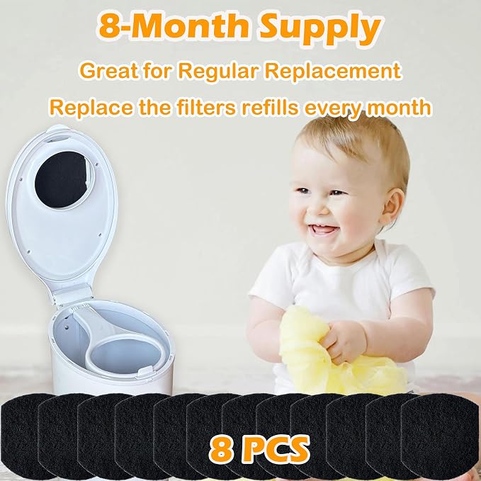 8 Pack Odor Removing Refills for Ubbi Diaper Pail, Diaper Pail Odor Absorber - Image 5