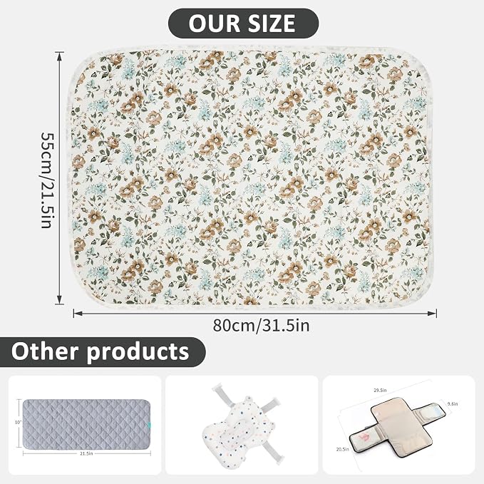 Baby Diaper Changing Pad, 21 5/8" x 31.5" Waterproof Changing Pad Liners - Image 3