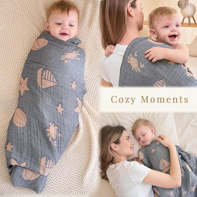 Ultra Soft Muslin Baby Blanket, A Versatile Swaddle and Crib - Image 5