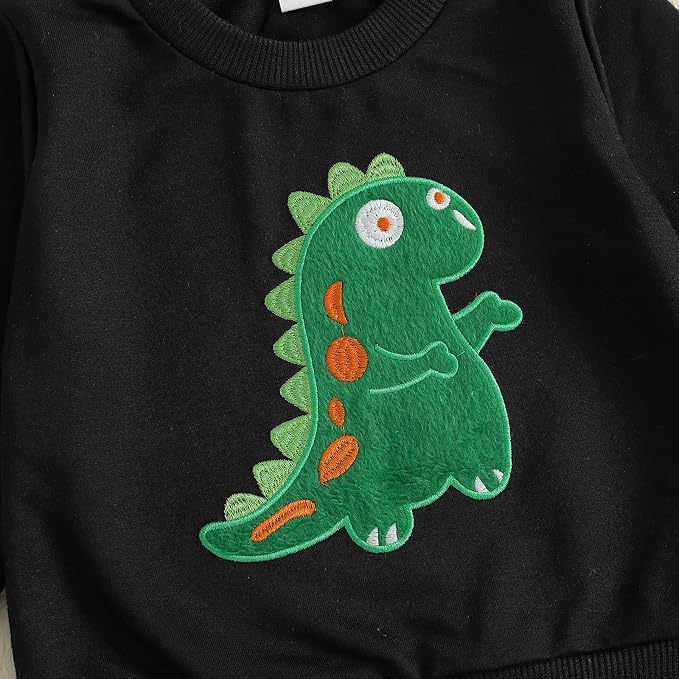 Nyapruwe Toddler Baby Boy Fall Outfit Funny Print Long Sleeve Sweatshirt - Image 4