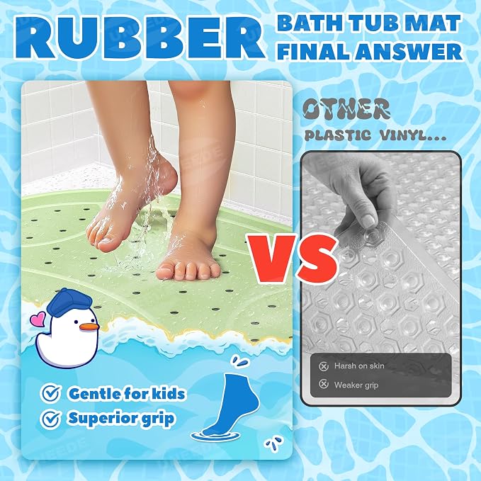UNEEDE Kids Bathtub Mat Non Slip Shower Mat - Image 2