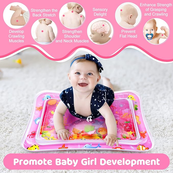 Tummy Time Water Mat for Baby Girl Baby Girl Toys for 3 to 12 Months Great Baby - Image 5