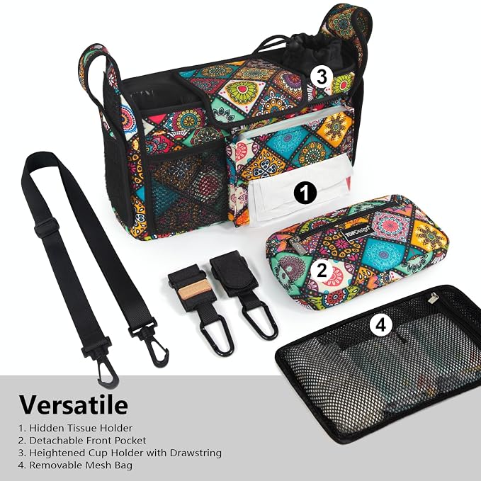 TOPDesign Universal Baby Stroller Organizer, Stroller Caddy - Image 2