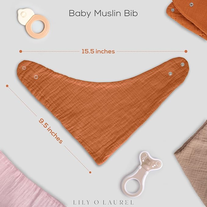 Muslin Baby bibs for drooling and teething, 100% cotton, Bibs for baby girl - Image 3