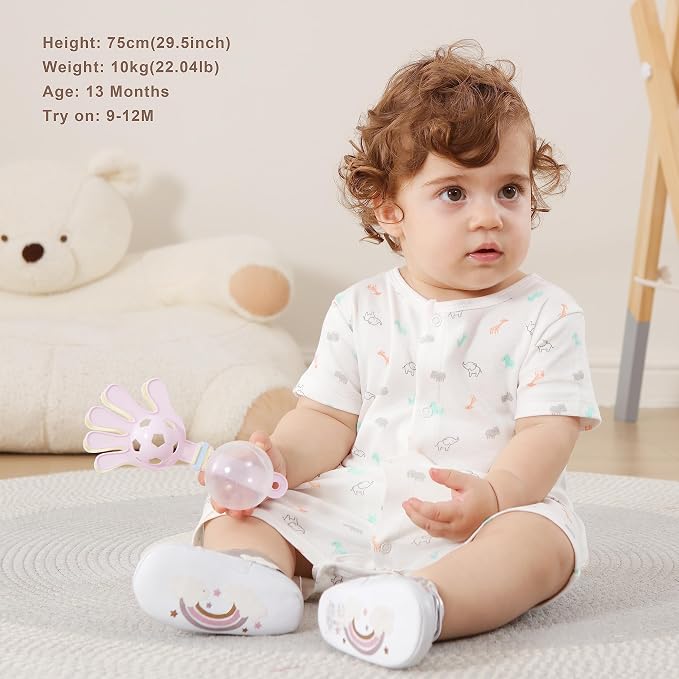 3-Pack 100% Cotton Baby Boy Rompers, 0-24Months Short Sleeve Toddler Romper - Image 2