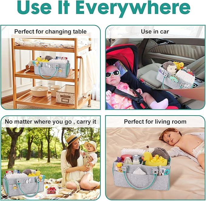 Baby Diaper Caddy Organizer for Boy or Girl Large Nursery Storage Bin Basket - Image 5