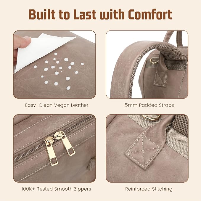 Premium Vegan Leather Diaper Bag Backpack - Image 7