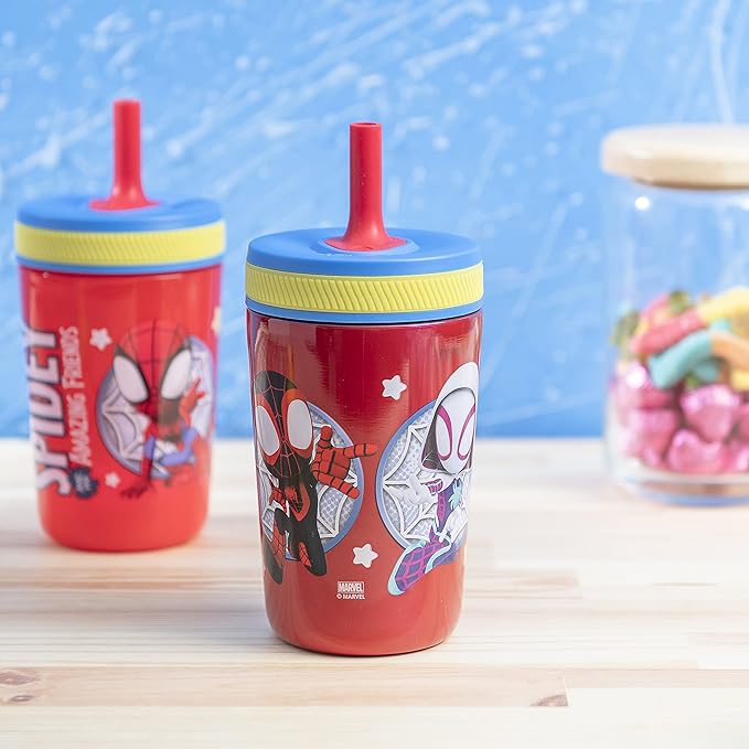 Zak Designs Spidey and His Amazing Friends Kelso Tumbler Set, Leak-Proof - Image 3