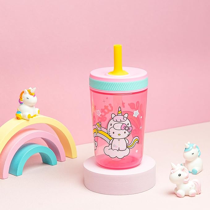 Zak Designs 15oz Hello Kitty Kelso Tumbler Set, Leak-Proof Screw-On Lid - Image 2