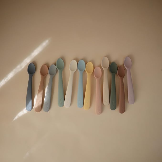 mushie Silicone Baby Feeding Spoons | 2 Pack - Image 2