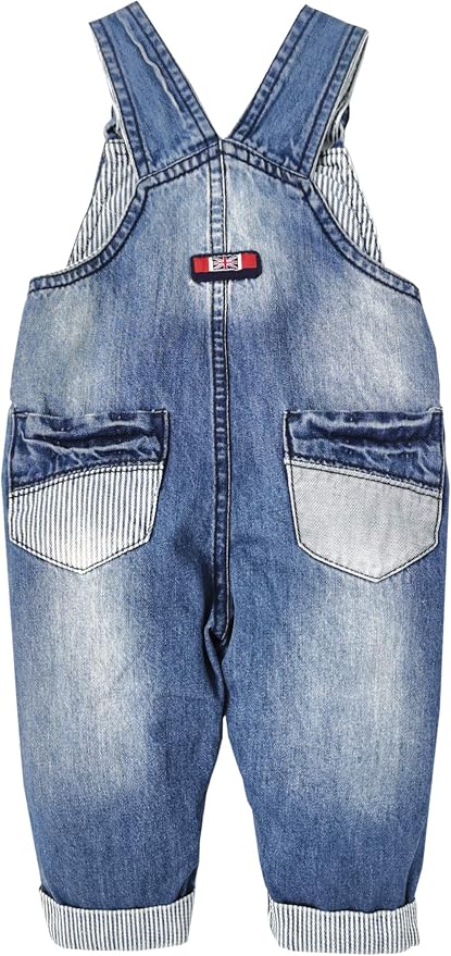 KIDSCOOL SPACE Baby Little Kids Cute Denim Embroidered Fashion Jean Overalls - Image 2