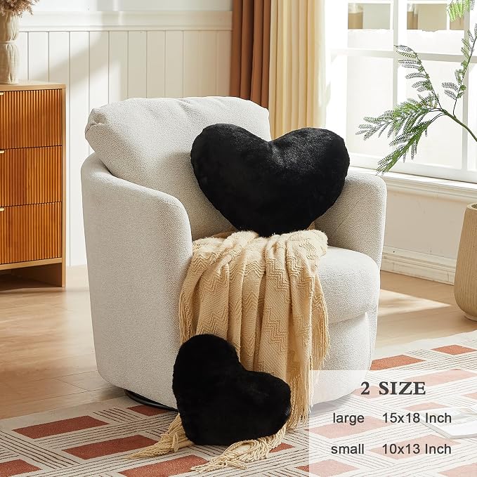 EastTree Heart Pillows, Ultra Soft Extra-Large Fluffy Pillows, Love Throw - Image 2