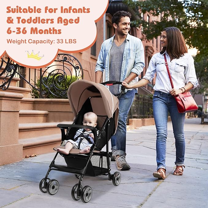 HONEY JOY Travel Stroller, Quick Fold Lightweight Baby Umbrella Stroller - Image 2