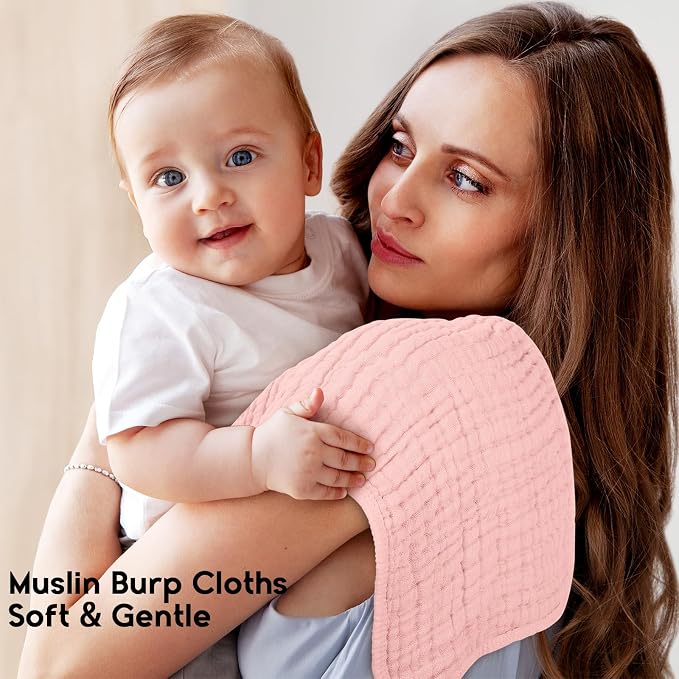 Muslin Burp Cloths for Baby 100% Cotton Burping Cloths for Boys Girls Large - Image 2