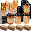Lallisa 100 Sets Fall Thanksgiving Coffee Cup Bulk by Lallisa