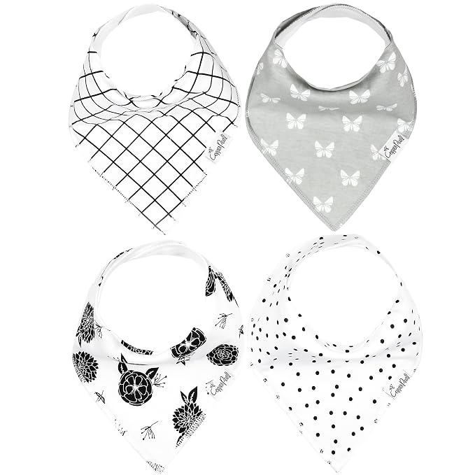 Copper Pearl 4 Pack Soft Cotton Baby Bibs by CopperPearl