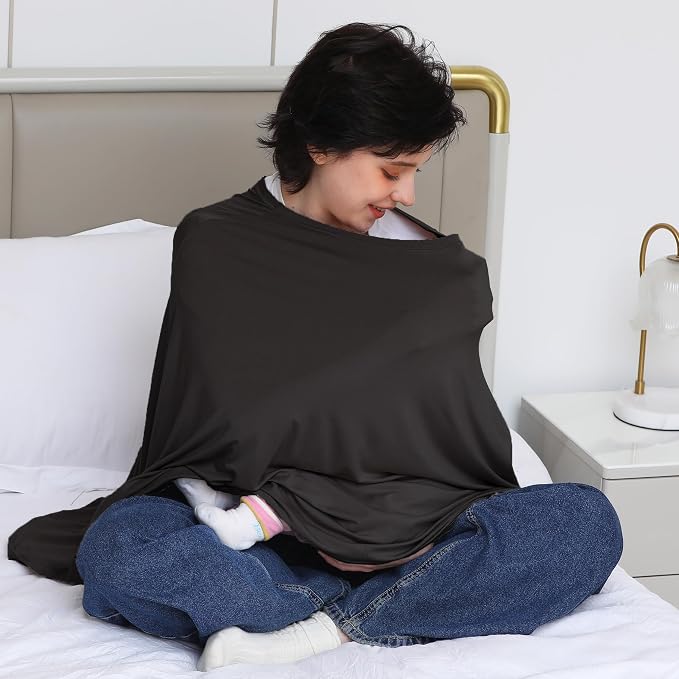 Nursing Cover for Breastfeeding, 360°Full Coverage Nursing Poncho, Rayon Soft & - Image 6